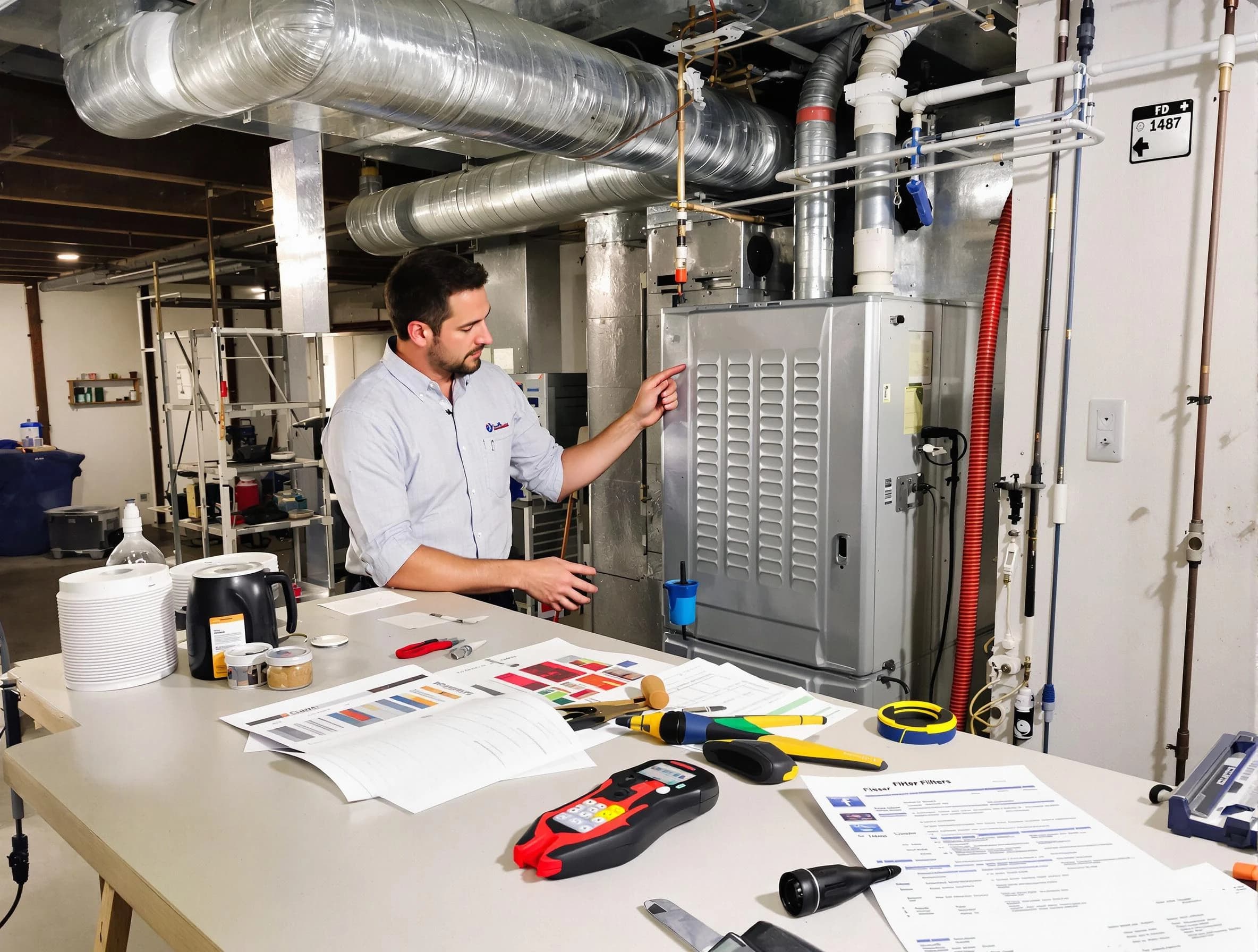 Rio Communities Air Duct Cleaning inspector conducting detailed filter system evaluation using professional diagnostic tools in Rio Communities